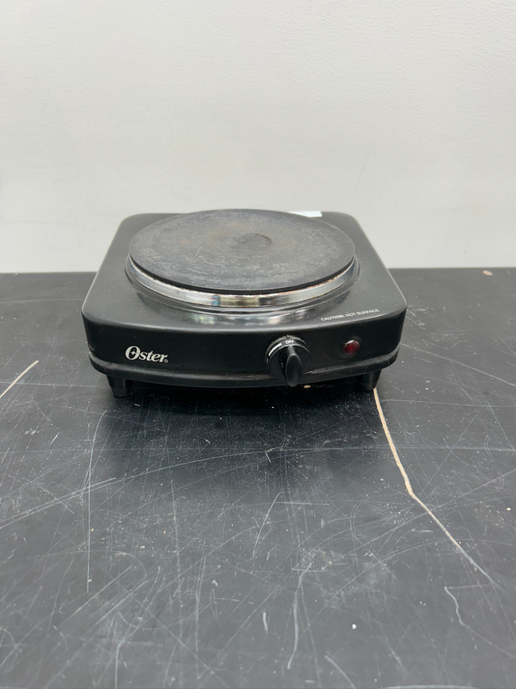 Image of Oster CKSTSB100-B Solid Single Burner hot plate.